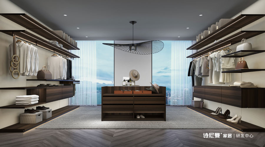 Modern Luxury Open Door Wardrobe Modern Solid Wood Modular Walk in